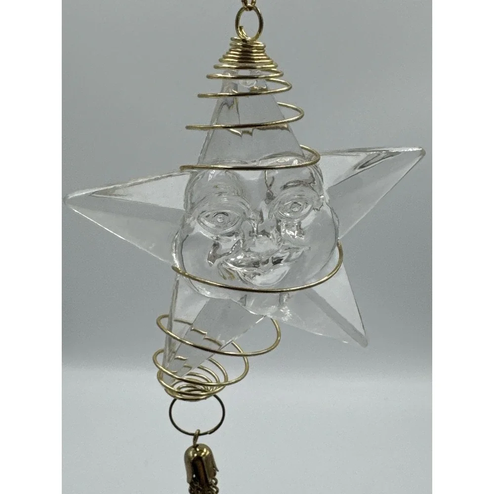 Acrylic Celestial Sun - Wrapped With Gold Wire Ornament Window Hanging